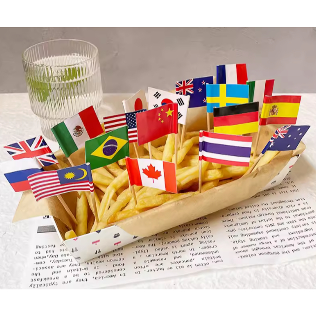 Malaysia Flag National day Multiple Country Flag cake topper decoration 马来西亚国旗各国旗帜蛋糕酒吧装饰插件