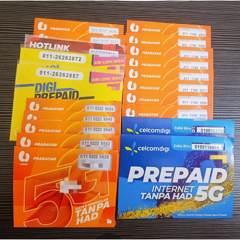UMOBILE/ HOTLINK/ CELCOM/ DIGI VIP NUMBER/ PREPAID UNLIMITED PLAN