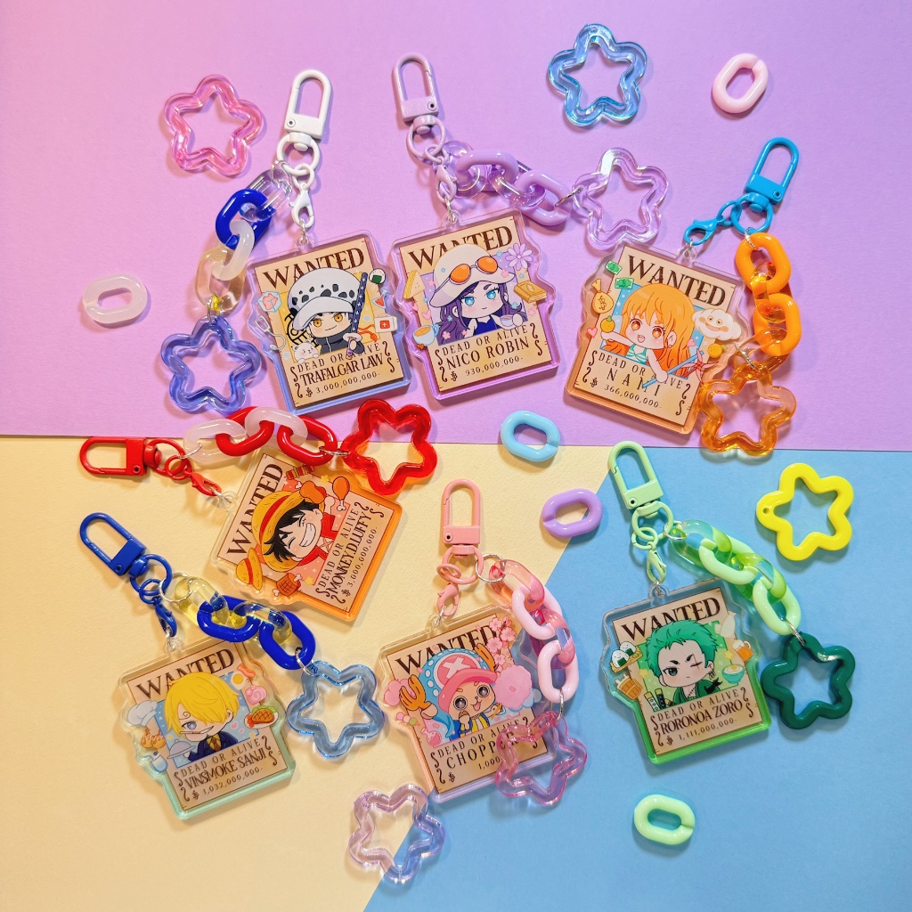 [Jchibicrafts] One Piece Keychain Charm | fanart handmade keychain double layer acrylic double sided print