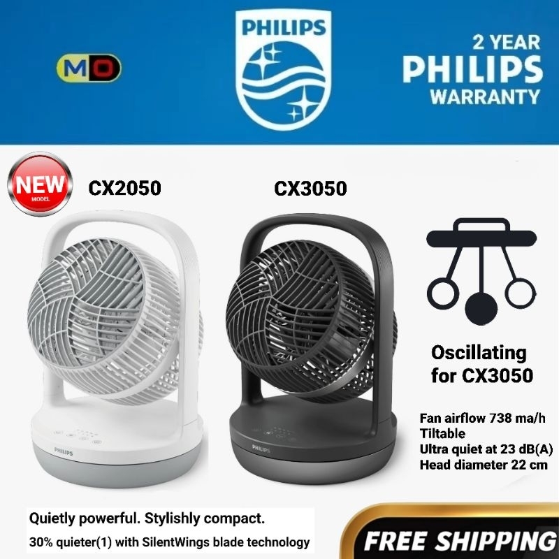 [NEW] PHILIPS 3000 Series 8 Inch Table Fan CX2050 / CX3050 Air Circulator Desk Fan / Box Fan / Kipas Meja