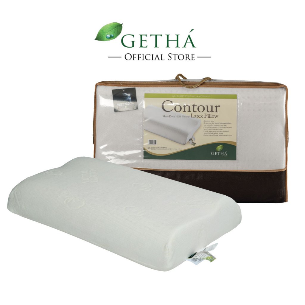 Getha Contour Natural Latex Pillow - Cotton Fabric