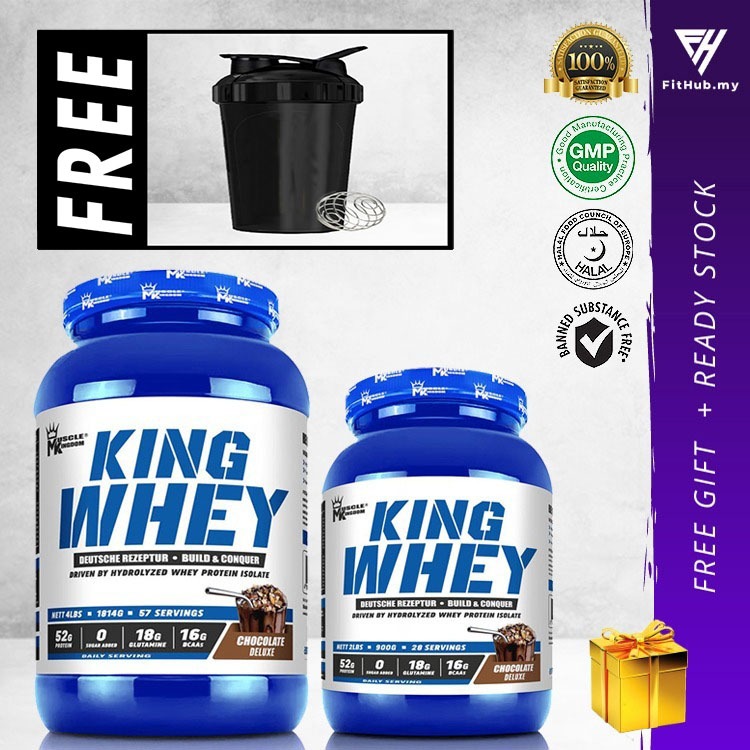 Muscle Kingdom King Whey (4lbs)1.8KG - Halal Whey Protein, Lean Muscle Gym Fitness Supplement