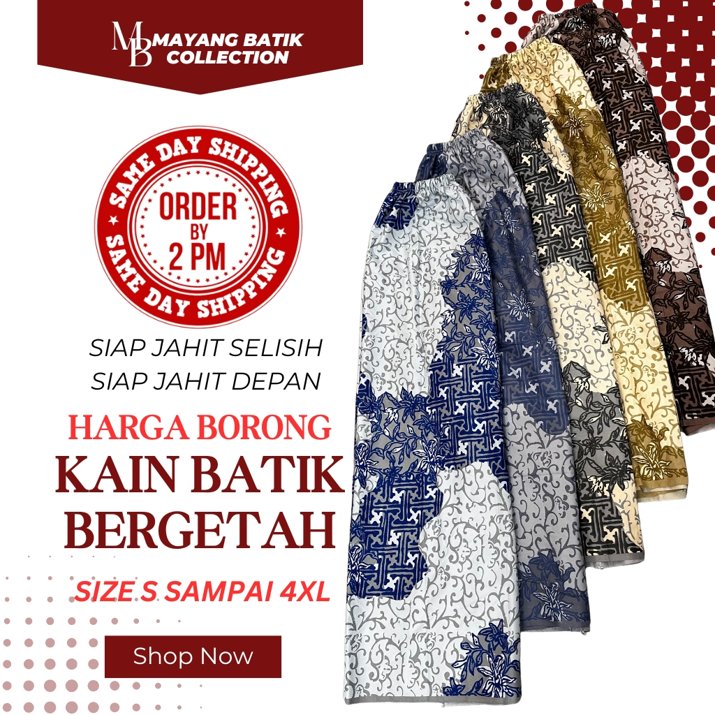 Kain Berpantang Bergetah / Kain Batik Instant / Confinement Sarong /Kain Batik Sarong Siap Getah Pinggang [1066 - 1070]