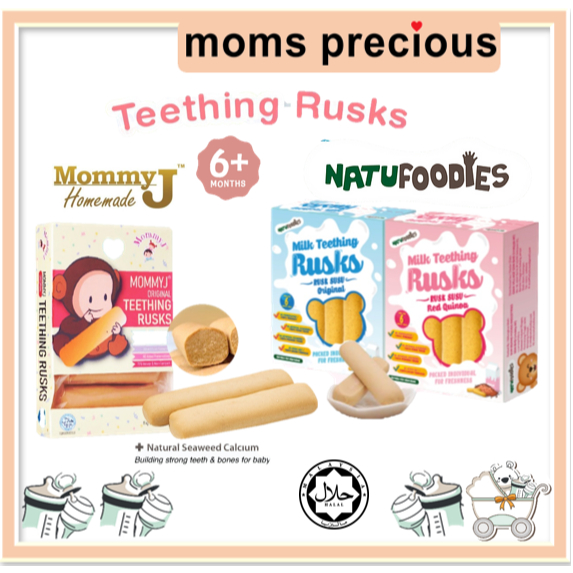 [Halal] MommyJ Original Baby Teething Rusks Mommy J /Natufoodies Milk Teething Rusks Biscuits