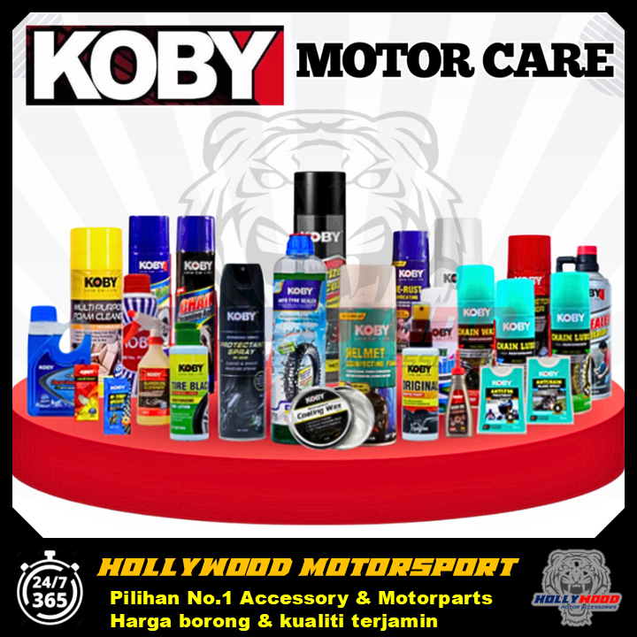 KOBY 100% GENUINE MAINTENANCE CARE PRODUCTS BRAKE CLEANER TIRE POLISH CVT SPRAY HELMET FOAM CHAIN LUBE WAX PROTECTANT