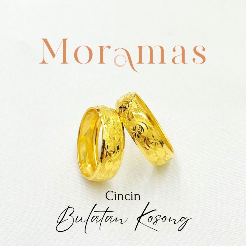 Moramas HOLLOW WIDE Bond Ring 916 Gold/ Cincin Belah Rotan LEBAR KOSONG Emas 916/ 阔圆型空心戒子916金