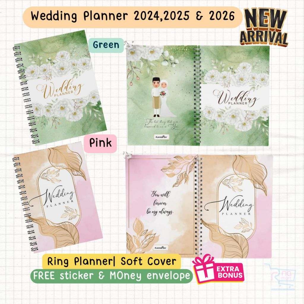 Wedding Planner Book 2024,2025,2026 Buku Planner Perkahwinan Muslim Wedding Book