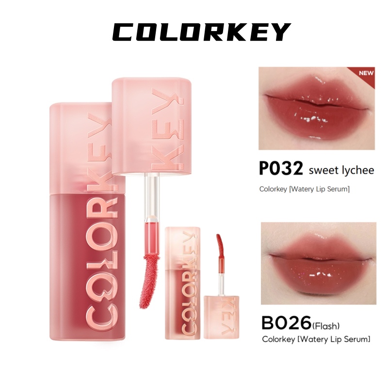 [READY STOCK]Colorkey Watery Lip Serum Moisturizing Easy to Color Lip Gloss Liquid Lipstick 水波波唇部精华