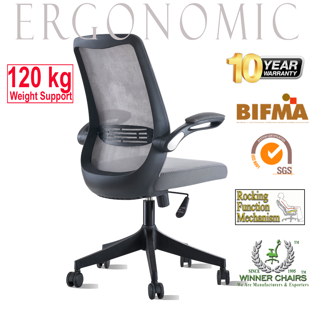 Ergonomic Office Chair WN 9508-BLK ( 10 Years Warranty ) Computer Chairs