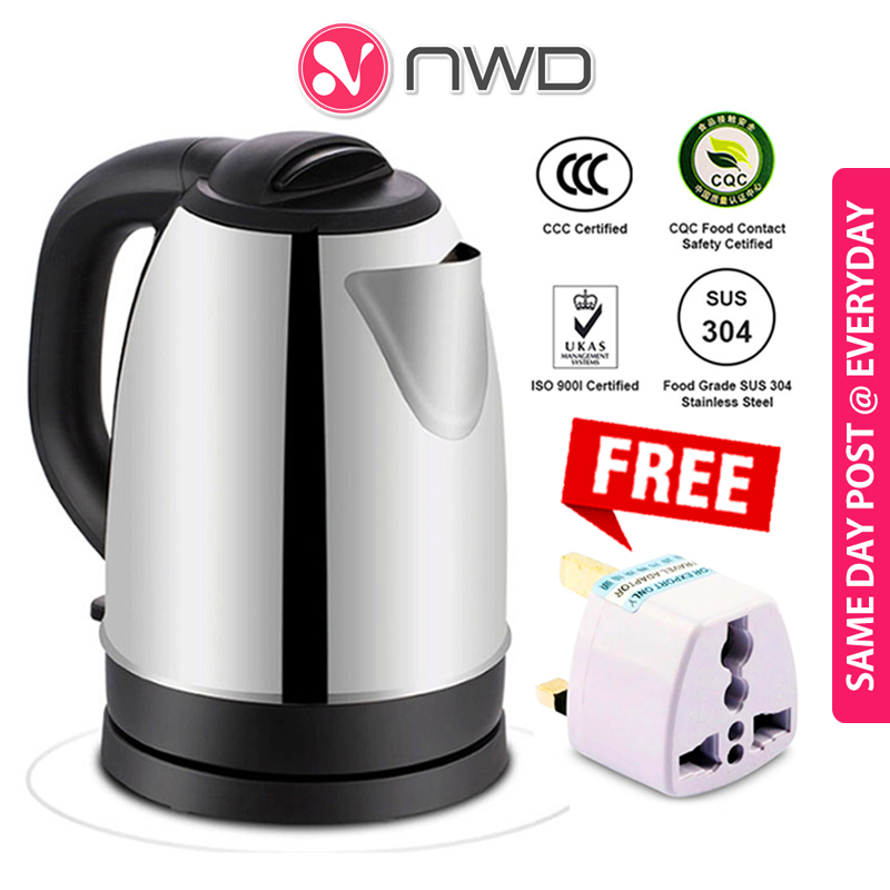 《 》 360° Stainless Steel 1.8L 1500W Auto Off Dry Boil Hot Water Electric Kettle Pot Cerek Pemanas Air 热水壶