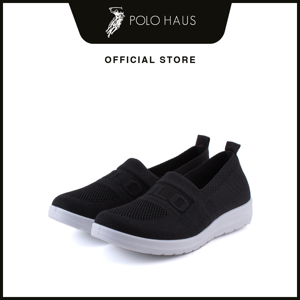 POLO Ladies Etta Flyknit Slip-on Sneakers-P62205-TF01SV-1-BLACK