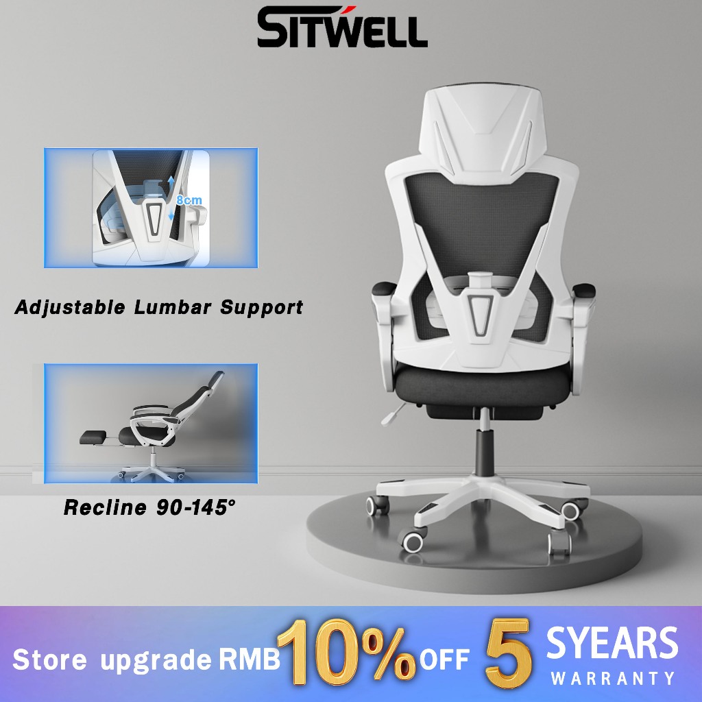 【Brand Warranty】SitWell Strom02 Office Chair Ergonomic Gaming Chair kerusi pejabat Kursi Gaming Boss chair - 3 Years