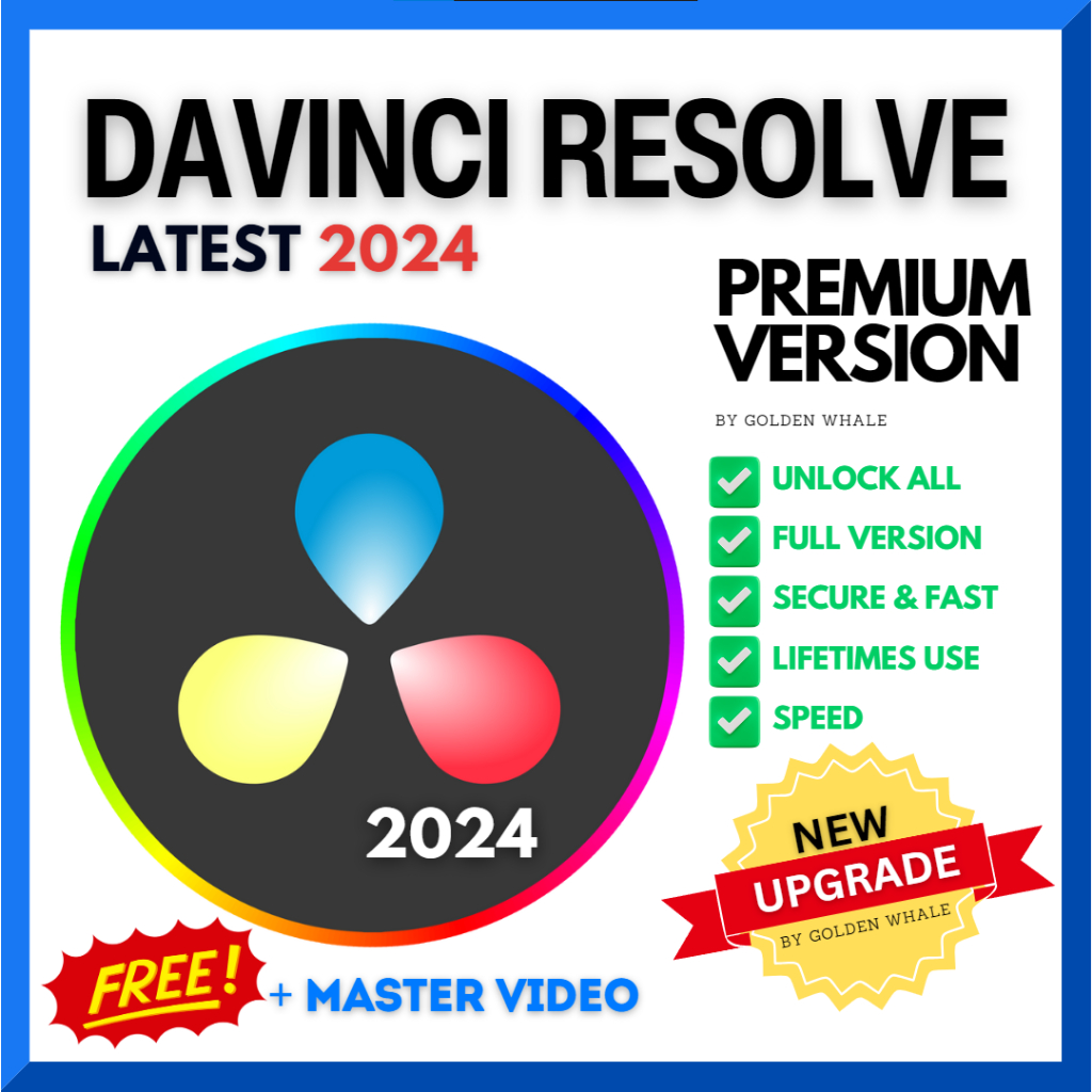 Blackmagic DaVinci Resolve UPGRADE - Professional Video Editing Software | Lifetime Premium | Full Version