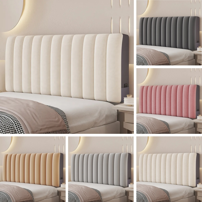 Soft Bed Headboard Cover Thicken Warm Bed Head Cover Elastic Back Anti-Dust Bed Back Protector Cover Kids Adult Bedroom