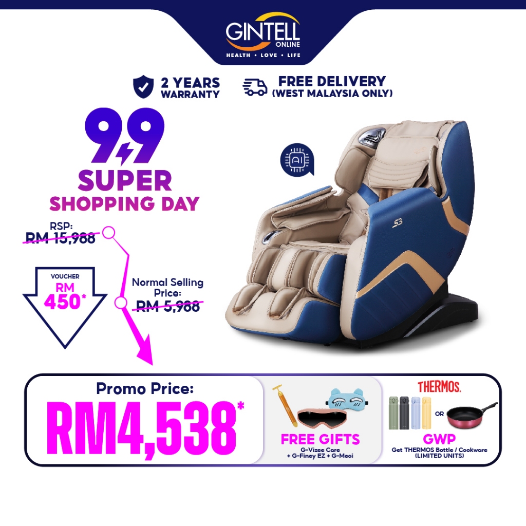 GINTELL S3 SuperChAiR AI Senses & Zero Gravity Massage Chair