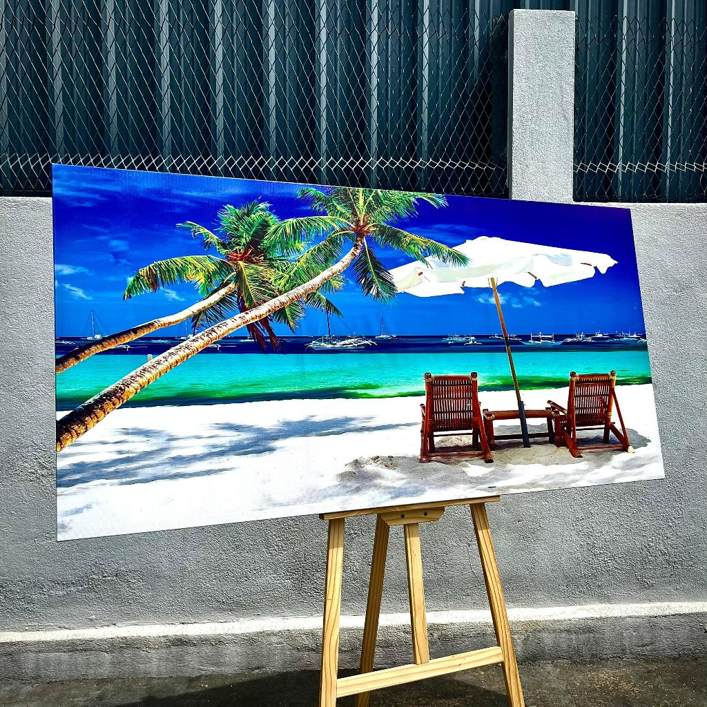 Frame Gambar Beach Pantai Pemandangan Natural Scenery Wall Home Decor Hiasan Dinding Ruang Tamu Decoration Photography