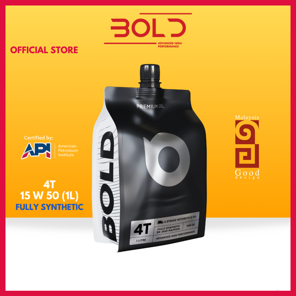 BOLD 4T 15w50 Fully Synthetic MA2 / SN Motorcycle Engine Oil Minyak Hitam Pelincir Motor Motosikal 15w-50 ( LC135 Y15 16