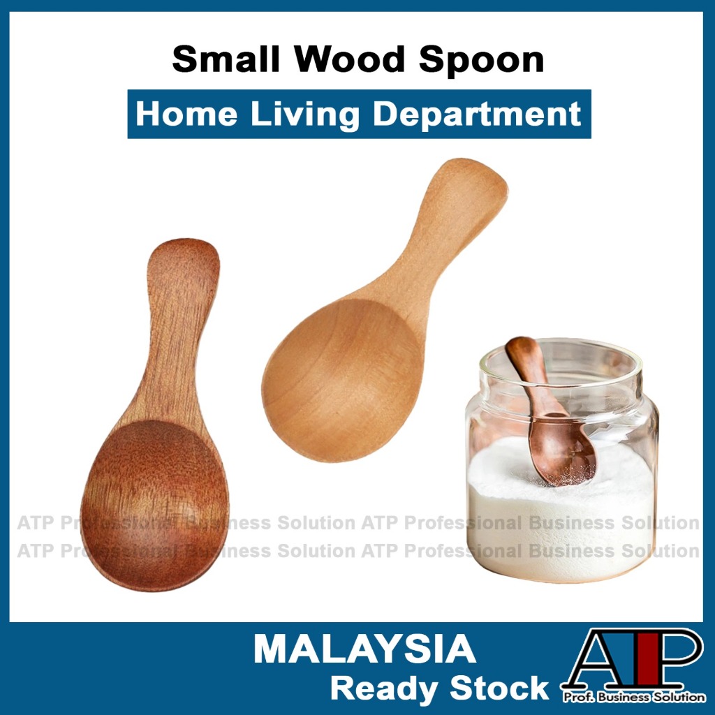 PantrySmall Wood Spoons Honey Coffee Tea Scoop Dessert Ice Cream Scoop Flatware Tasting Spoon Condiments Sugar Salt 小汤匙