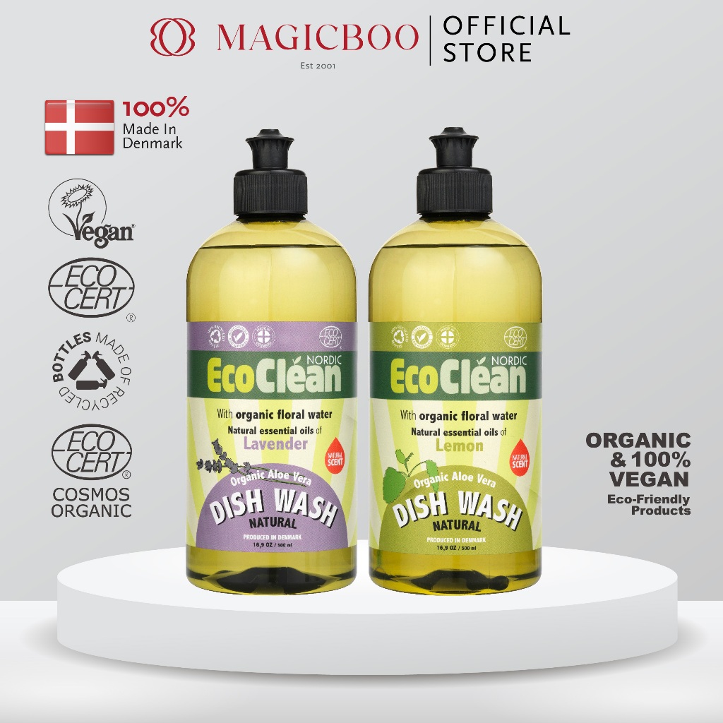 Magicboo Eco Clean Dish Washing Liquid (Essential Oil, Organic & Vegan) - 500ml