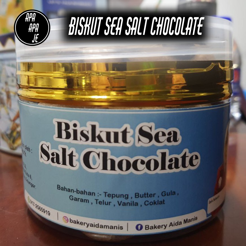 Homemade Biskut Sea Salt Chocolate +-160g biscuit Perisa Coklat Kuih Raya kudapan snack crisp family made