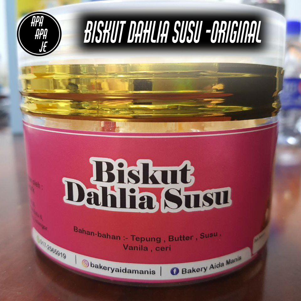 Homemade Biskut Dahlia Susu +-85g Bicsuit Perisa Susu Vanila Raya kudapan snack crisp family made