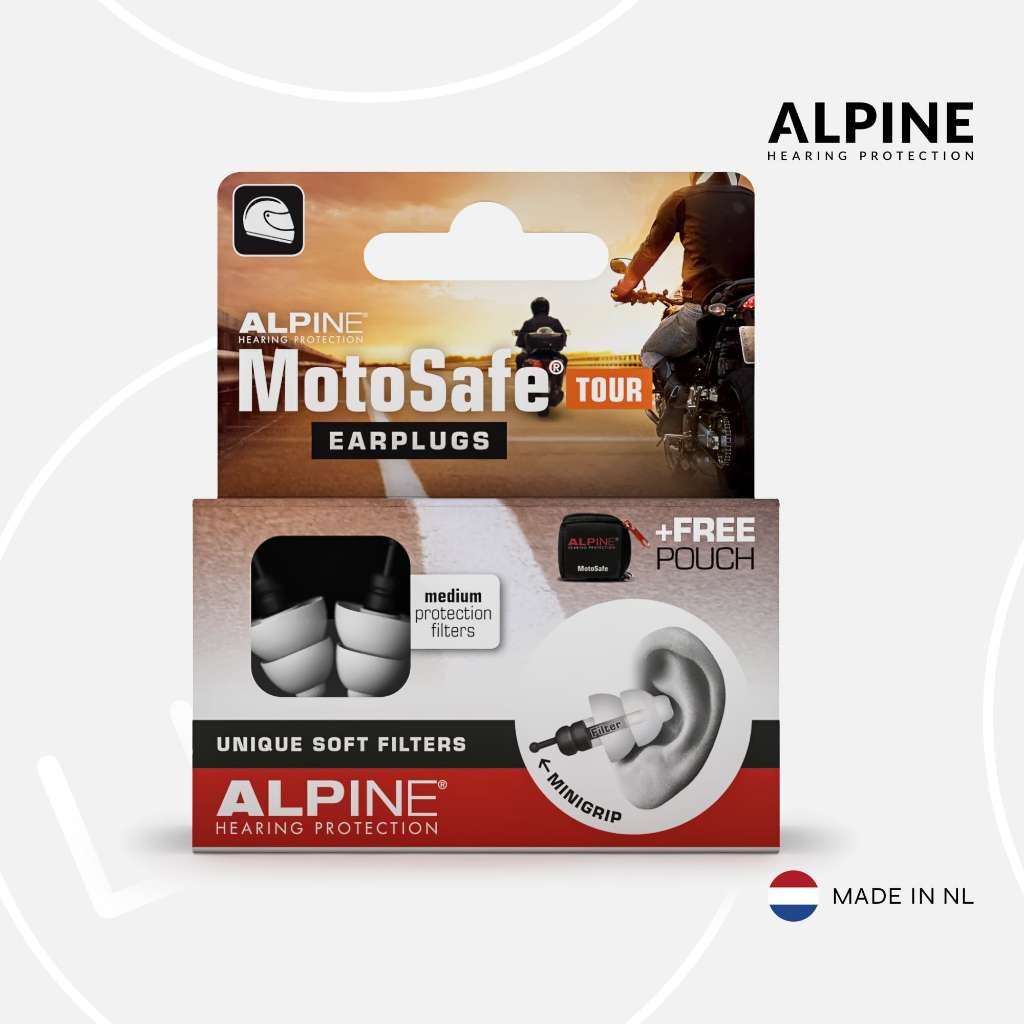 Alpine MotoSafe Tour Earplugs | Ear Plugs For Motorcycle Bike Riding Helmet Rider Gear Accessories