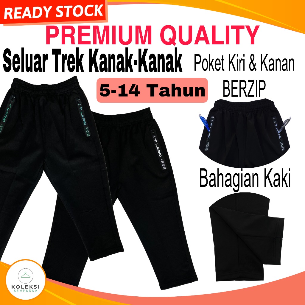 KOLEKSI SEMPURNA Seluar Track Budak Tracksuit Kanak-Kanak Seluar Sukan Budak Seluar Trek Pra Sekolah