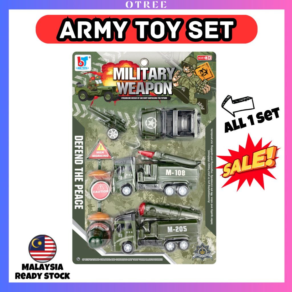 Set ToyKids Colourful Army Military Soldier Truck Toys Playset/Baby Kids Playtoys/Mainan Kanak Kereta Askar