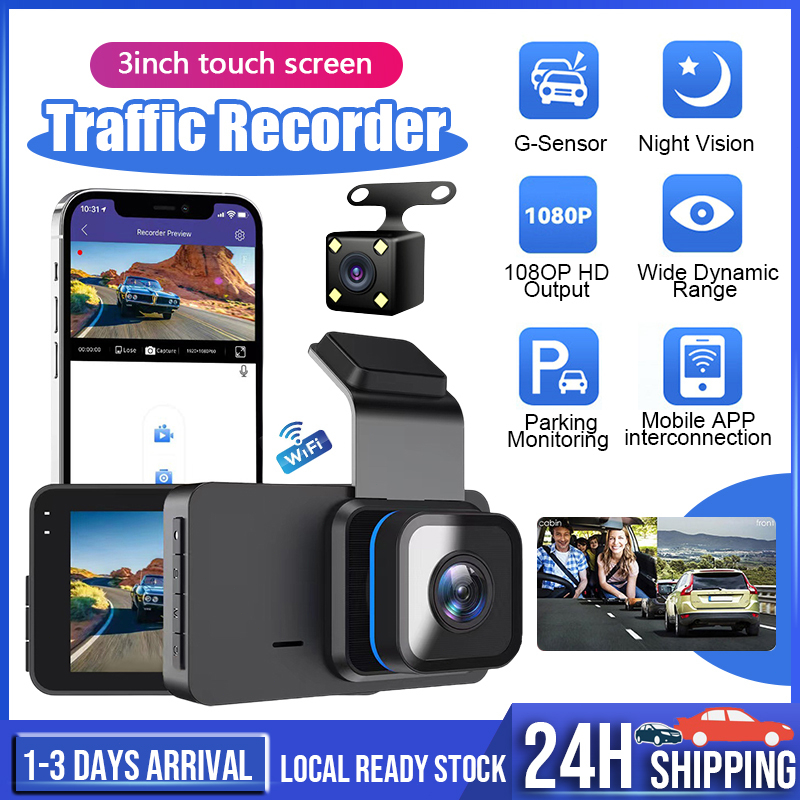 1080P HD Wifi Auto Drive Voice Control 24h Parking Monitor Dash Cam Front Rear Camera Car Dashcam 行车记录仪