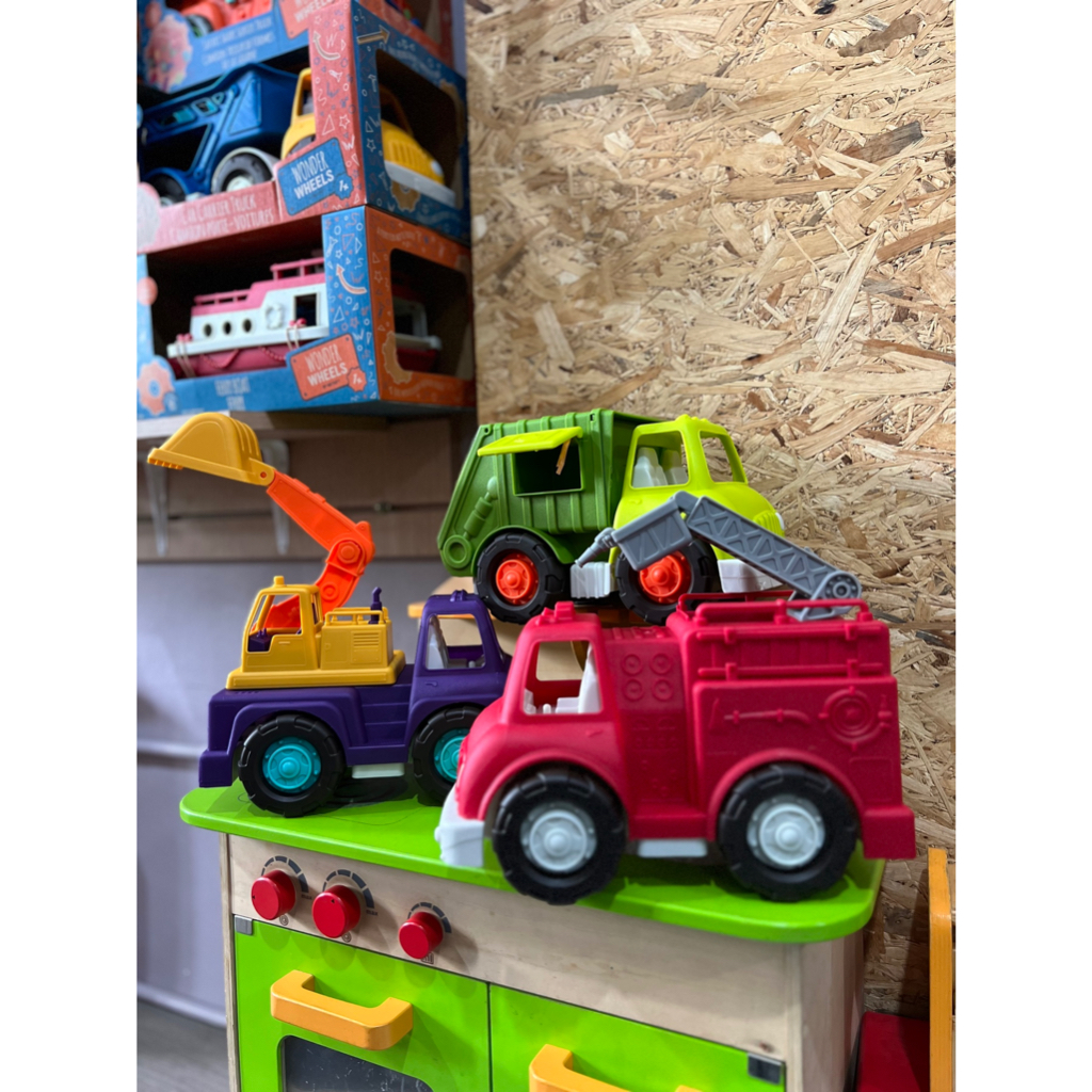 B. Toys Wonder Wheel Combo Set Fire, Recycling And Excavator Truck Suitable For Age 1+