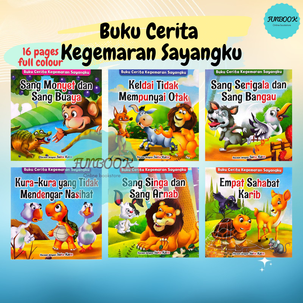 [FUNBOOK] Buku Cerita Kegemaran Sayangku Kanak Kanak Tadika Preschool Suku Kata nilai moral 16 pages mind to mind