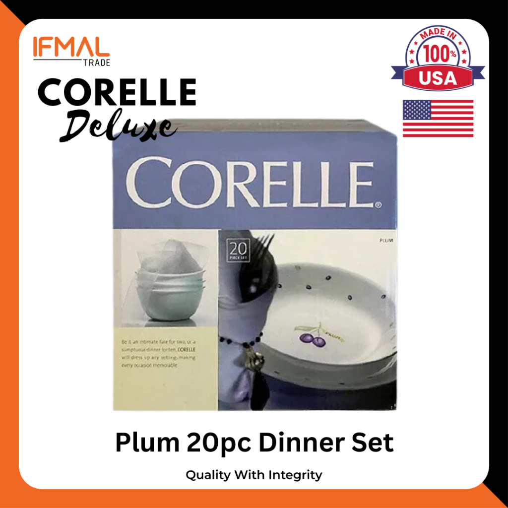 (Ready Stock!!) Corelle Plum 20pc Dinnerware Set | Deluxe Dinner Serve Set
