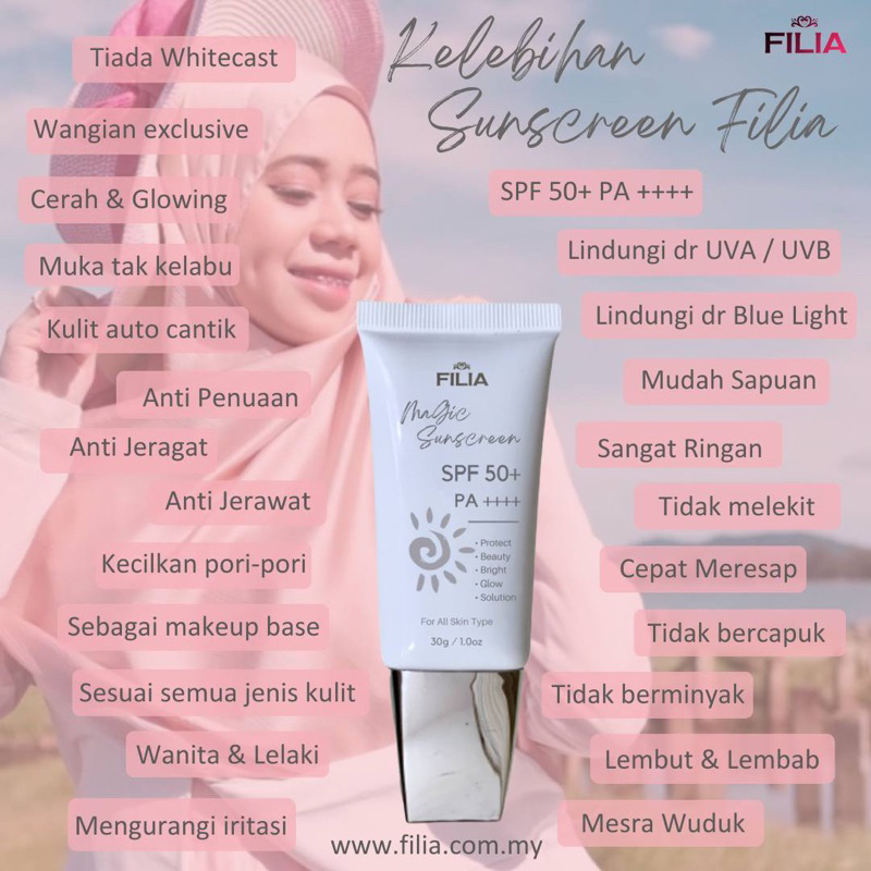 Baby Sunscreen filia SPF50 PA+++ Anti Penuaan