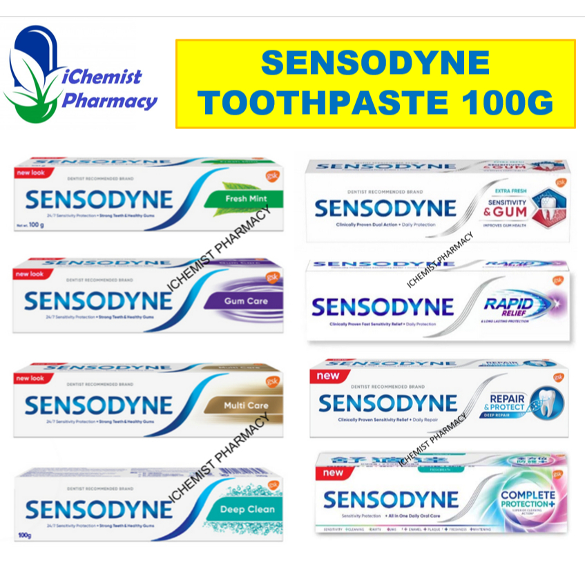 SENSODYNE TOOTHPASTE 100G - FRESH MINT / DEEP CLEAN / GUM CARE / MULTI-CARE / RAPID RELIEF / REPAIR & PROTECT UBAT GIGI