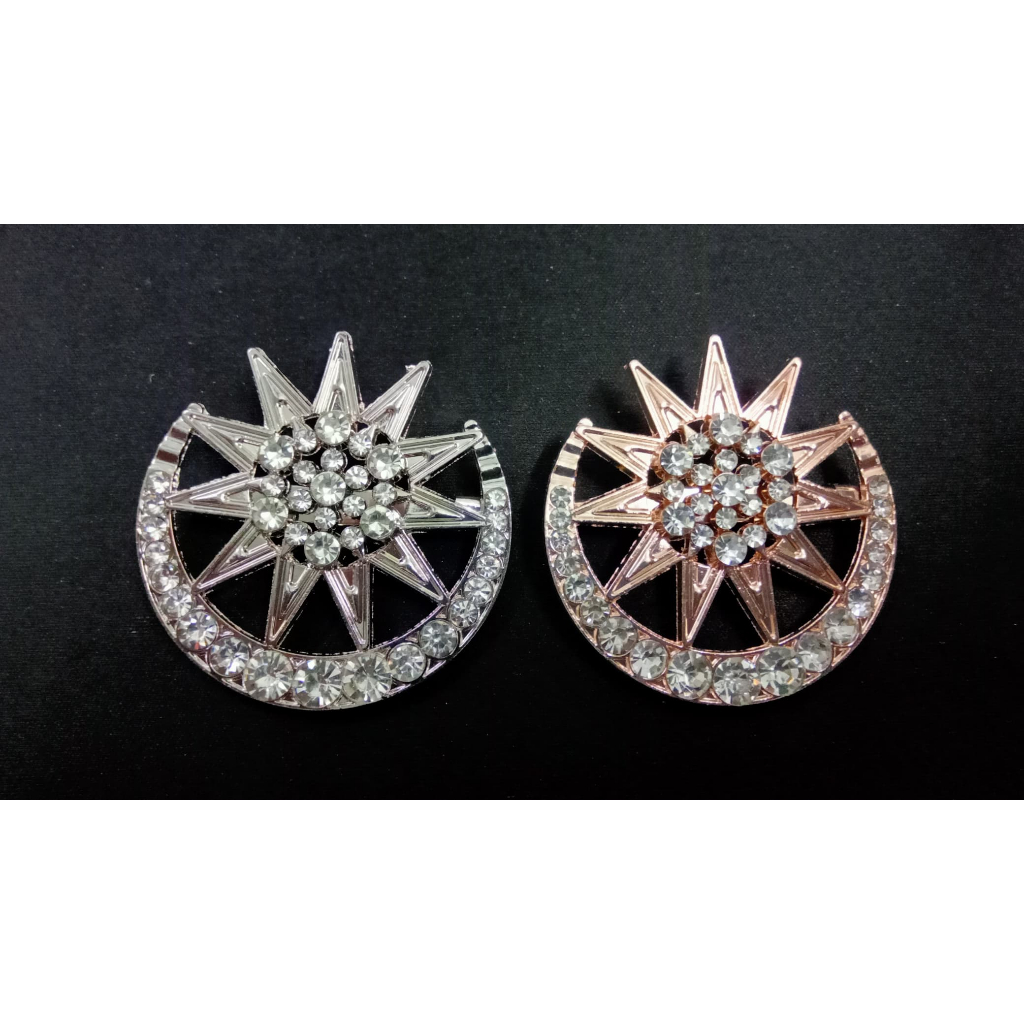 KERONGSANG BULAN BINTANG SILVER KERONGSANG BULAN BINTANG GOLD BROOCH BULAN BINTANG KERONGSANG PAKAI KENDURI