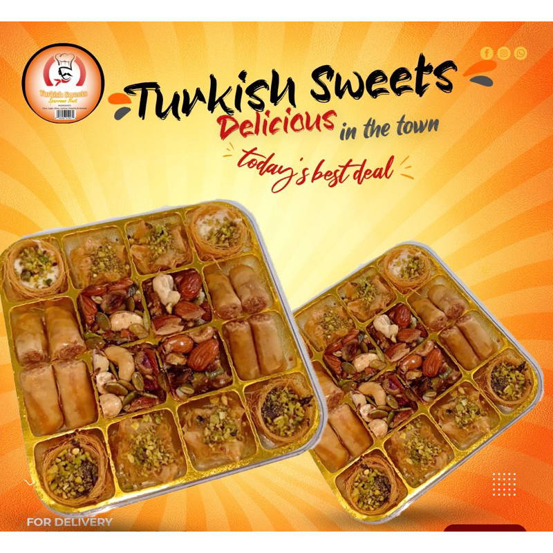 Turkish Baklava Sweet Mix Baklava Turkish Delights Nougat Manisan Dan Segar MIXED Baklava