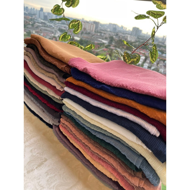 PLEATED Shawl Crush Chiffon PREMIUM Halus (premium pleated)PART 2]