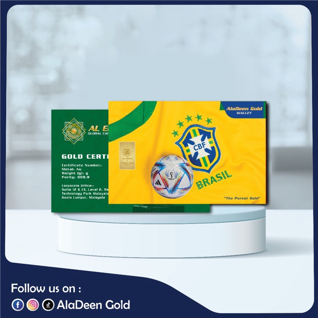 AlaDeen Gold®️ 0.25gram New Launch! 24K WORLDCUP Edition Gold Bar 999.9Au (The&hellip;