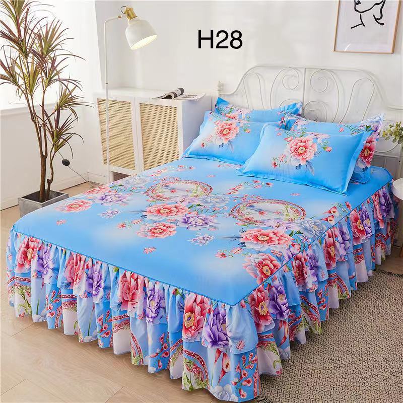 CLEAR STOCK3 IN 1 SET QUEEN SIZE ROPOL CADAR BEDSHEET