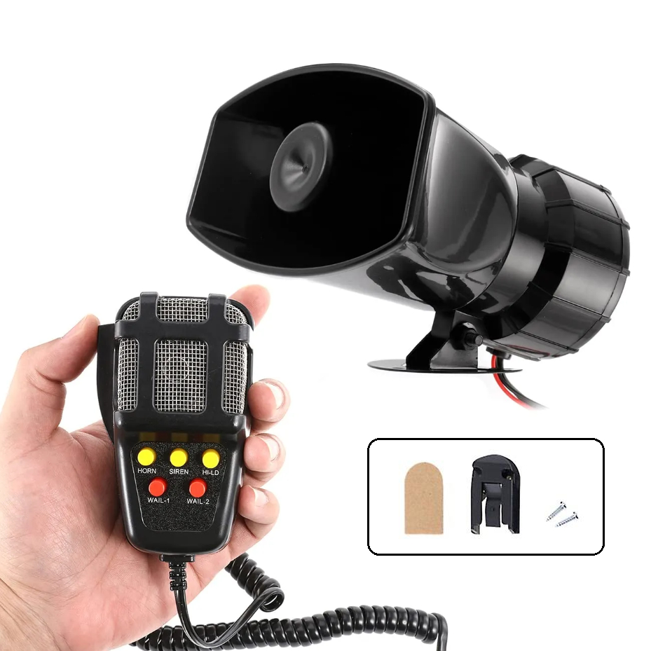 High Power 12v Talking Siren Speaker Car Siren With Mic Microphone Sound Bunyi Horn Kereta