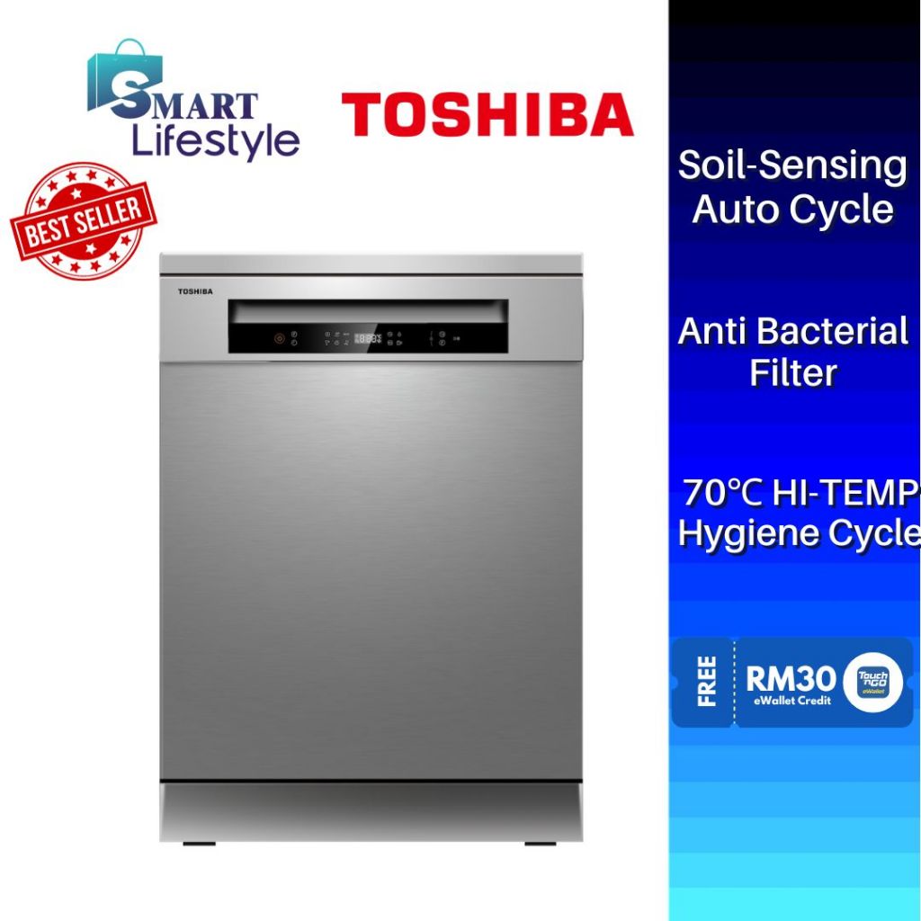 【FREE SHIPPING】Toshiba DW-14F1(S)-MY Free Standing Dishwasher DUAL Wash Zone DW-14F1/Elba EDW-M1331D (WH)