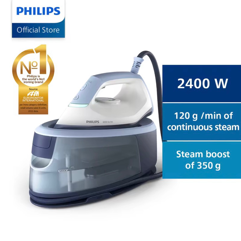 【READY STOCK】 PHILIPS 3000 Series Steam Generator Iron 2400W (PSG3000/20) Garment Care