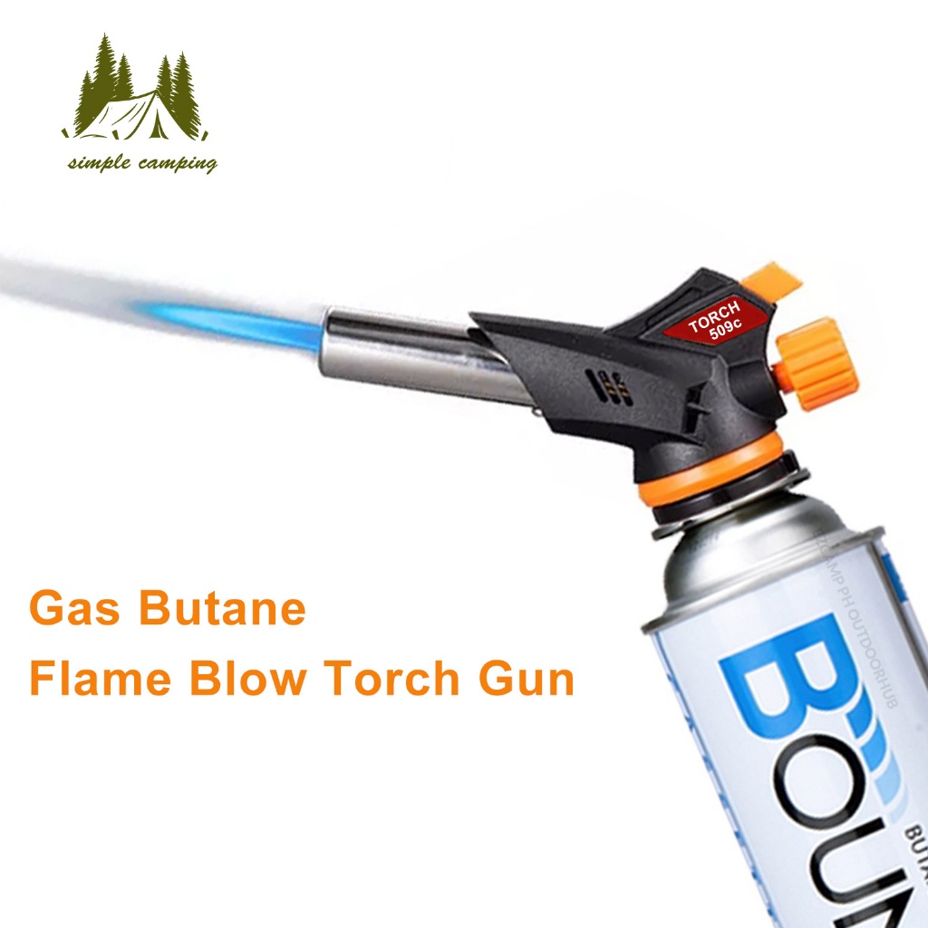 BBQ accessoris flame gun Reversible Gas Torch Camping Butane Reverse Burner Welding Fire Maker Cooking Lighter Equipment