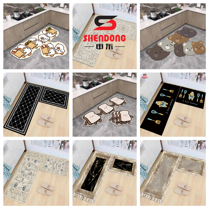 M (40*60 +40*120cm) 2 in 1 Crystal Velvet kitchen mat / Rugs / Floor mats / Carpets / Door mats