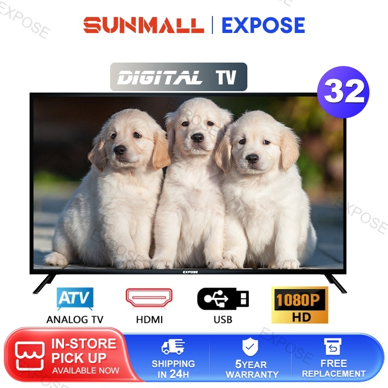 EXPOSE Smart TV LED 32 Inch  Digital TV FHD 1080P  with HDMI and USB port  电视机32寸 Television Smart TV 3-year warranty