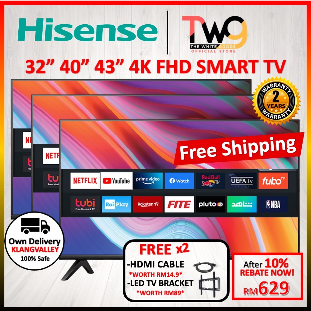 [FREE SHIP + GIFT] Hisense 32" / 40" /43"  Vidaa Smart Full HD MYTV Built-in LED TV (32") 32A4000K 40E4Q 43A4Q