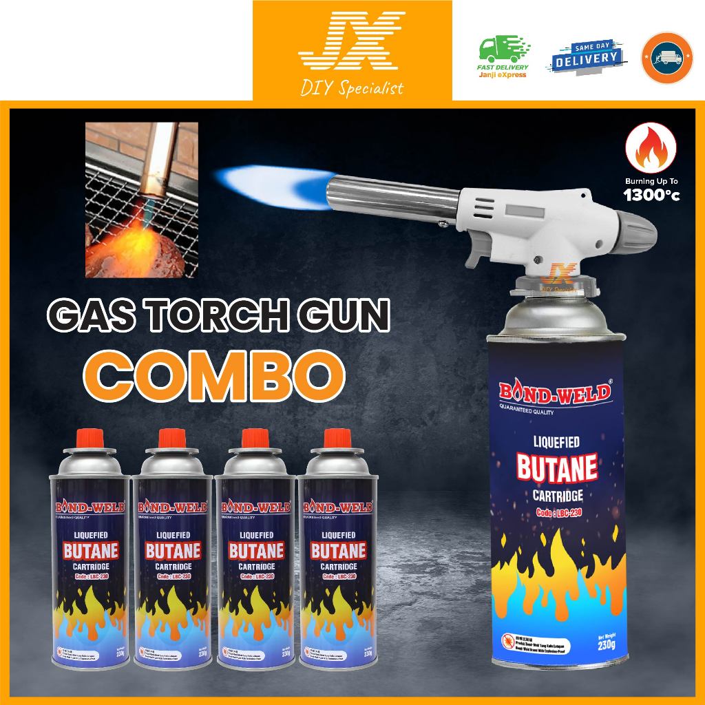 Multipurpose Gas Torch Gun Camping Butane Gas Burner Welding Flame Gun Baking Cooking Lighter / Pemetik Api / 喷火枪 煤气罐