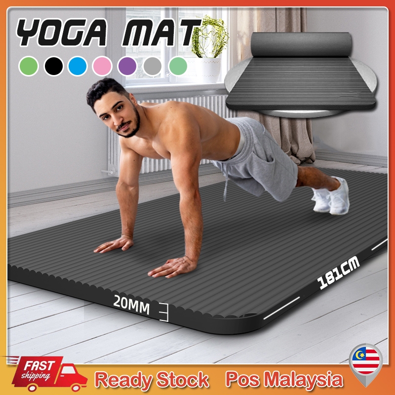 10/15MM YOGA MAT NBR Non-Slip YOGA MAT EXTRA THICK Mat Aerobic Home Workout GYM Fitness Exerciser makanan yoga