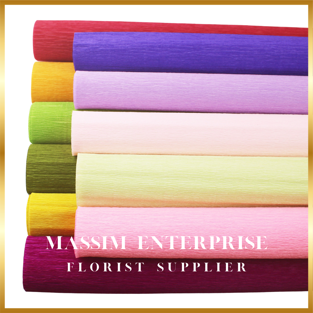 50cm*250cm Crepe Paper Wedding Party Birthday Kindergarten Deco Crinkled Paper Kertas Crep Pelamin 皱褶纸 皱纹纸 花艺纸 手工花艺材