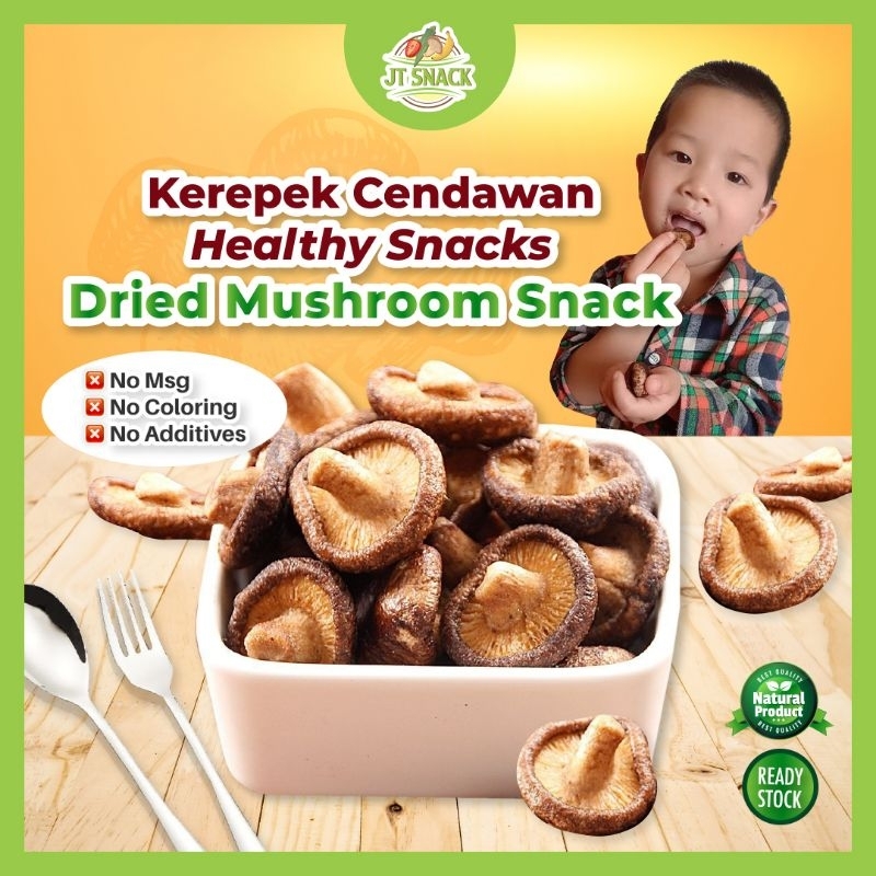 【30g-200g】Shiitake Mushroom Chips Dried Mushroom Snack Dry Mushroom Crisp Cendawan Crispy Spicy Kerepek Cendawan Kering